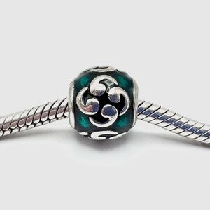 Pandora Teal Zen Sterling Silver Charm
